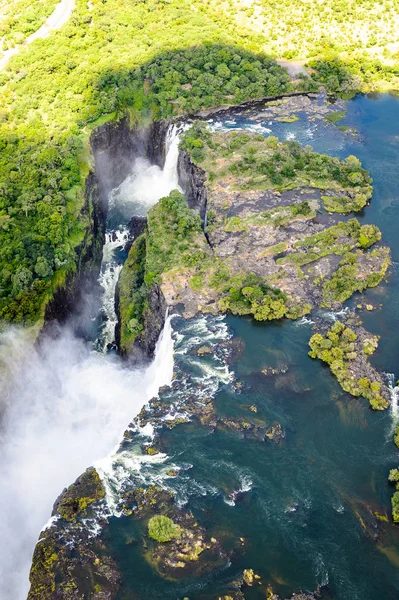 Дивовижний Вид Повітря Вікторії Falls Замбія Зімбабве Всесвітньої Спадщини Юнеско — стокове фото