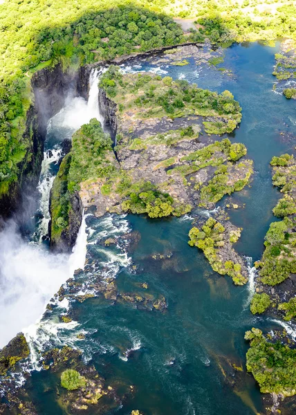Amazing Air View Victoria Falls Zambia Zimbabwe Unesco World Heritage — Stock Photo, Image