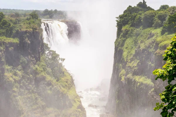Victoria Falls Confinante Con Zambia Zimbabwe Patrimonio Mondiale Unesco — Foto Stock