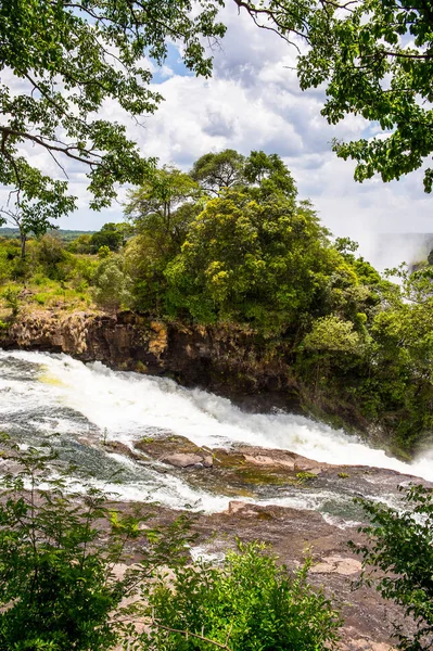 Victorie Falls Strávník Zambie Zimbabwe Světové Dědictví Unesco — Stock fotografie