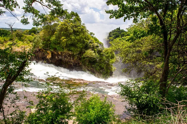 Řeka Zambezi Nedaleko Viktoriina Vodopádů Strávník Zambii Zimbabwe Světové Dědictví — Stock fotografie