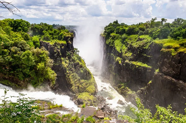 Rio Zambeze Perto Das Cataratas Vitória Embarque Zâmbia Zimbábue Património — Fotografia de Stock