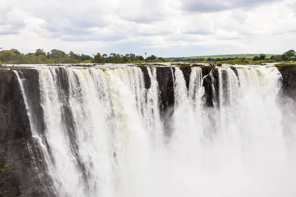 Bella Vista Sulle Cascate Vittoria Confine Tra Zambia Zimbabwe Patrimonio — Foto Stock