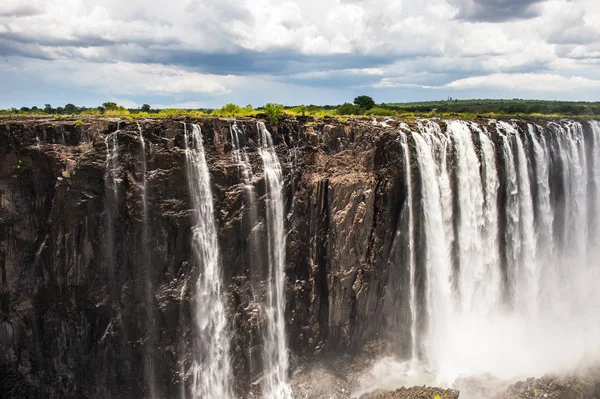 Krásný Výhled Viktoriiny Vodopády Strávce Zambii Zimbabwe Světové Dědictví Unesco — Stock fotografie