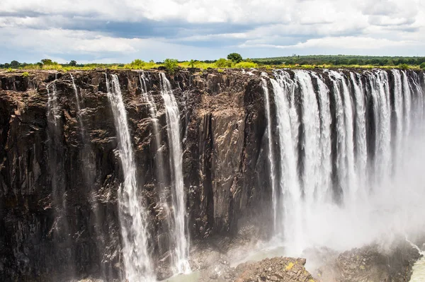 Krásný Výhled Viktoriiny Vodopády Strávce Zambii Zimbabwe Světové Dědictví Unesco — Stock fotografie