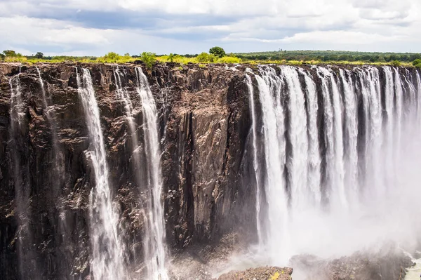 Hermosa Vista Las Cataratas Victoria Frontera Zambia Zimbabwe Patrimonio Mundial — Foto de Stock