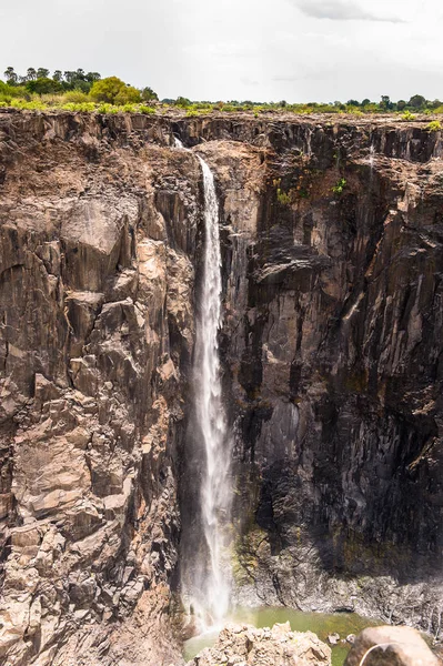 Krásný Výhled Viktoriiny Vodopády Strávce Zambii Zimbabwe Světové Dědictví Unesco — Stock fotografie