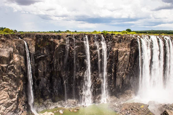 Hermosa Vista Las Cataratas Victoria Frontera Zambia Zimbabwe Patrimonio Mundial — Foto de Stock