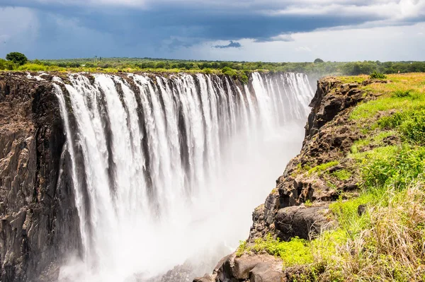 Victoria Falls Grens Van Zambia Zimbabwe Unesco Werelderfgoed — Stockfoto