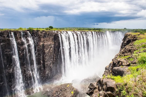Victoria Falls Frontera Zambia Zimbabwe Patrimonio Mundial Unesco — Foto de Stock