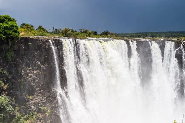 Victoria Falls Confinante Con Zambia Zimbabwe Patrimonio Mondiale Unesco — Foto Stock