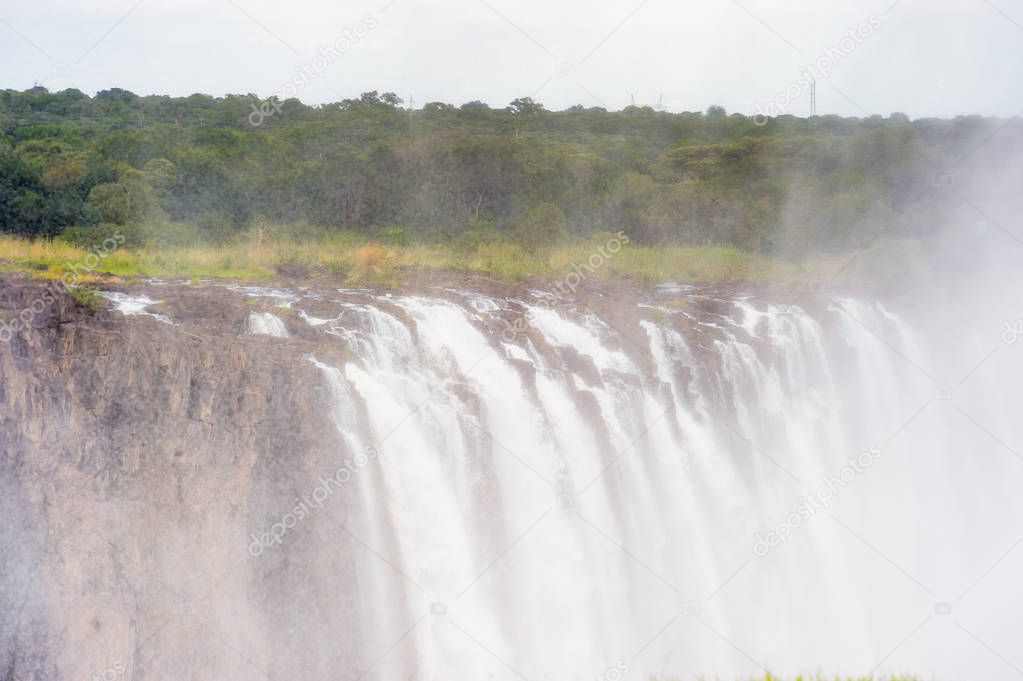 Rainbow over the Victoria Falls, Zambezi River, Zimbabwe and Zambia
