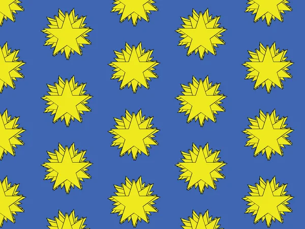 Illustration Vectorielle Une Étoile Dynamique Abstraite Isolée Sur Fond Bleu — Image vectorielle