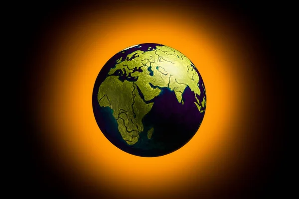 Erderwärmung Planet Erde. Klimaschutzkonzept. den Planeten retten — Stockfoto