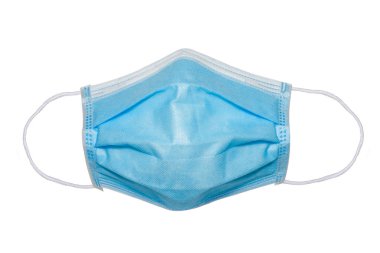 Kırpma yolu ile beyaz arkaplanda izole cerrahi maske