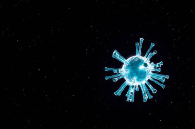 Virüs hücresinin yapısı, virüs yayılımı konsepti, 3 boyutlu görüntüleme