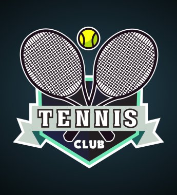 Tenis rozet Logo, etiket, amblem şablon, T-Shirt vektör grafikleri