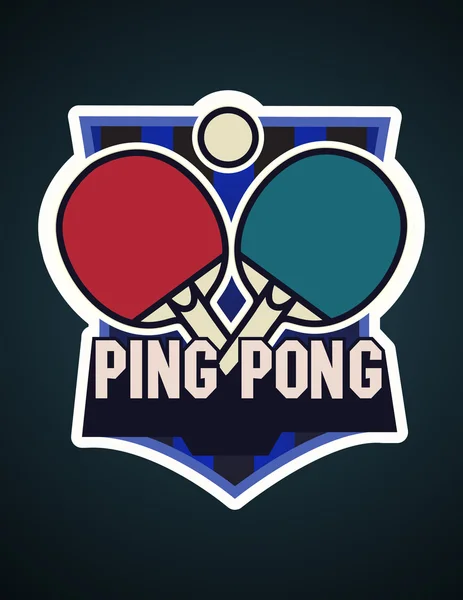 Логотип пинг-понга. Икона пинг-понга. Векторный настольный теннис логотип, этикетка, наклейка или символ . — стоковый вектор