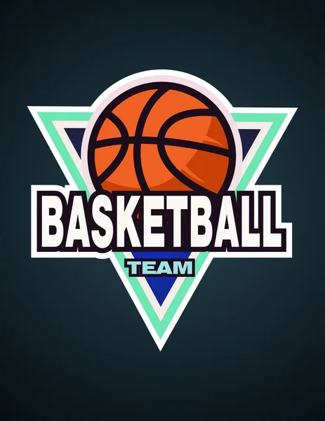 Basketbol logo şablonu, basketbol takım etiket, basketbol logo, rozet logo tasarım şablonu, spor logo şablonu. Basketbol temalı T gömlek şablonu. Vektör çizim. — Stok Vektör