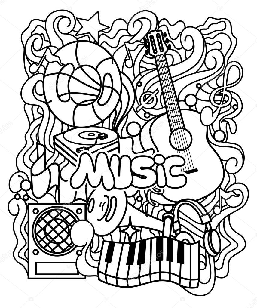 Download Zen-tangle musical ornament for coloring page or relax ...