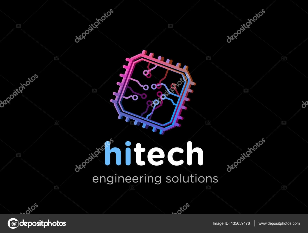 Icon Hi Tech Logo Vector Colorful Technology Logo Icon Symbol
