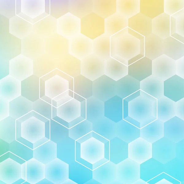 Nauki abstrakcyjne tło geometrycznych. Ilustracja kształt niebieski hexagon — Wektor stockowy