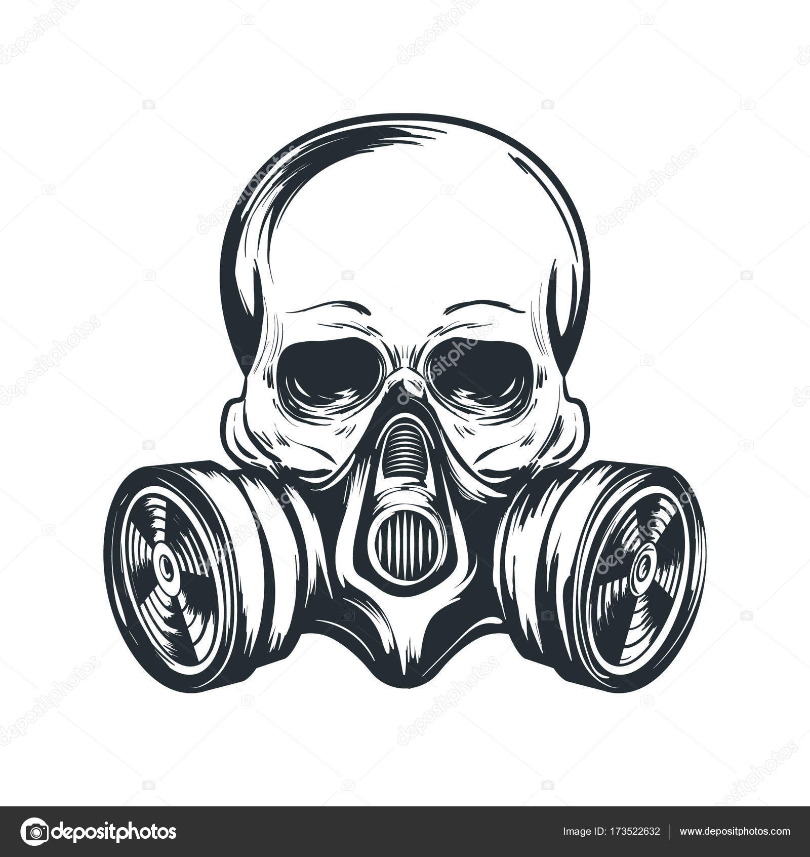 Skull in gas mask illustration. Toxicity emblem, radiation sign. Can be  used as t-shirt print, tattoo design, logo. Urban style Stock Vector by  ©Kisa.Murisa 173522632