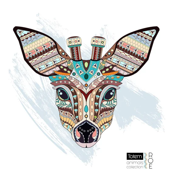 Geyik / boyama Karaca baş kitap / sayfa. Etnik hayvanlar illüstrasyon vektör. Afrika / Hint / totem / dövme tasarım. T-shirt ve çanta baskı, kartpostal, poster gibi kullanılabilir. Anti stres yetişkinler için
