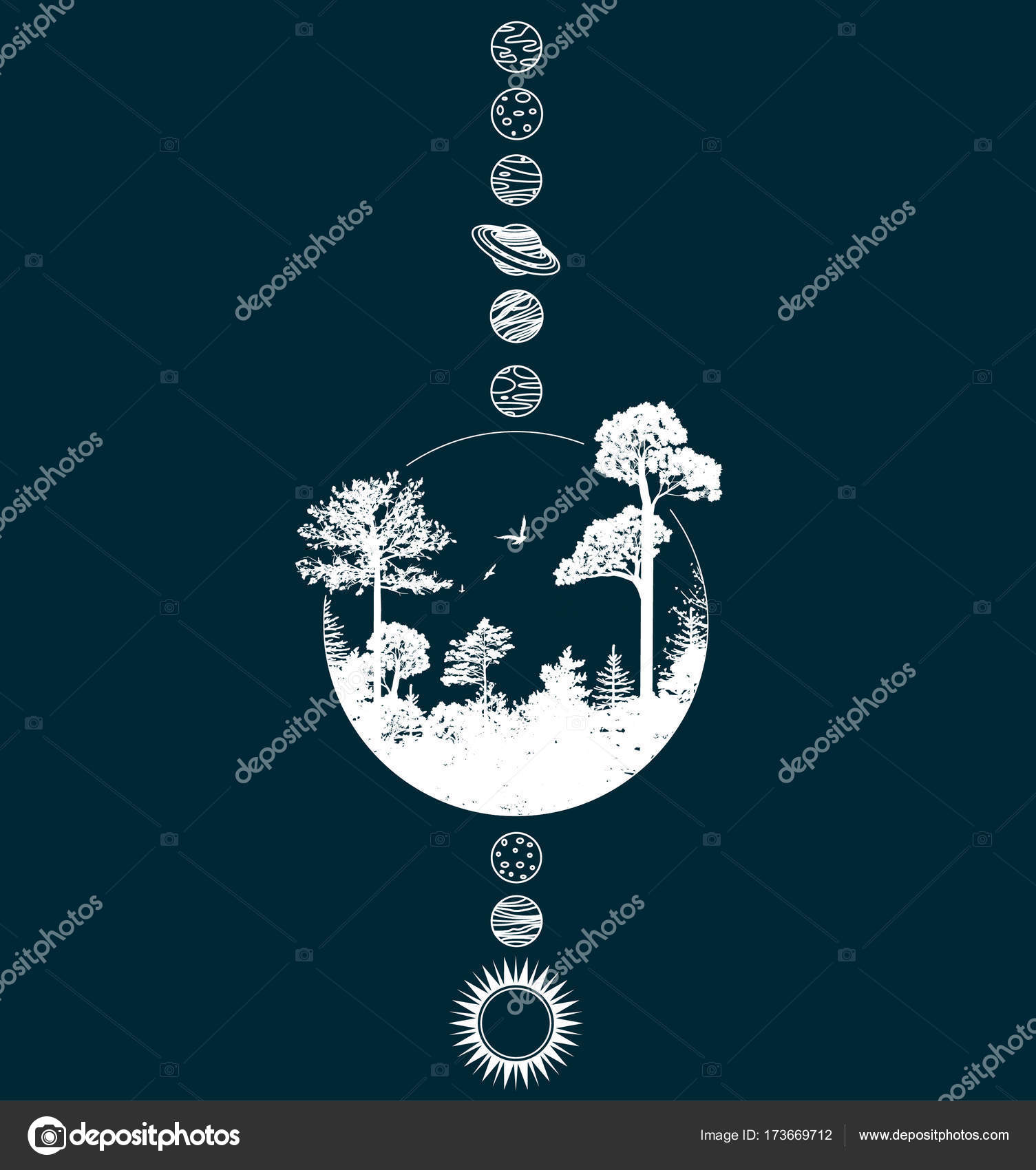 Icônes De Planètes De Système Solaire Concept De Lécologie