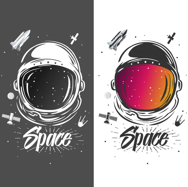 Astronaut Suit Art Space Illustration Symbol Space Travel Scientific Research — Stock Vector