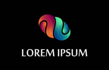 Parlak soyut logo vektör şablonu. Renkli simge, işareti. Yaratıcı ajansı, teknoloji, iş, sinerji logo kavramı fikir.