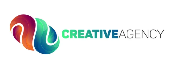 Bright Abstract Logo Vector Template Colorful Icon Sign Creative Agency — Stock Vector