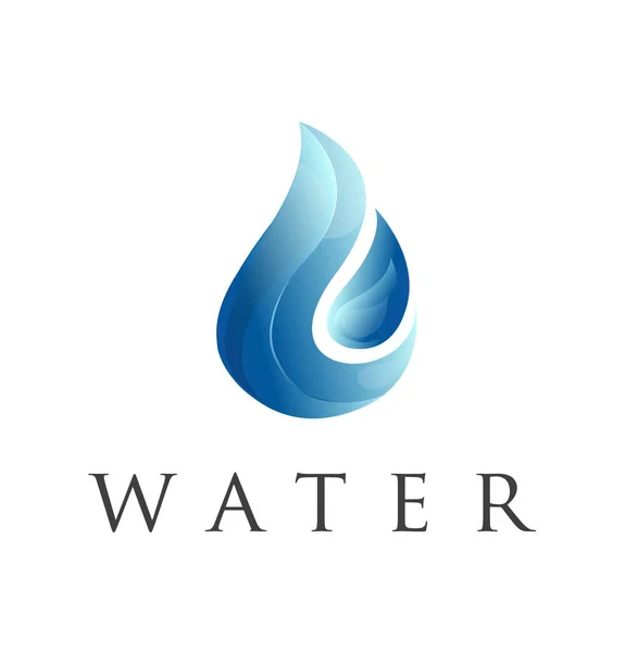 Vatten Droppe Logo Design Vector Mall Naturligt Mineral Aqua Ikonen — Stock vektor