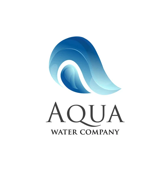 Vatten Droppe Logo Design Vector Mall Naturligt Mineral Aqua Ikonen — Stock vektor