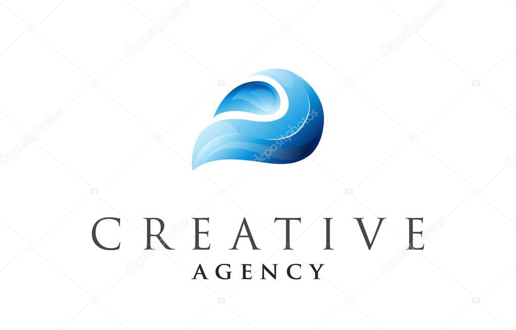 Vector Abstract liquid 3d gradient Logo.  Brand Company Logotype Design Template.