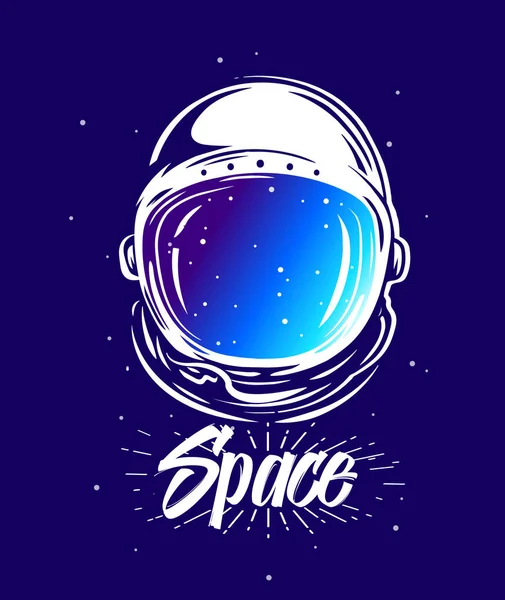 Arte Fato Astronauta Ilustração Espacial Símbolo Viagem Espacial Investigação Científica — Vetor de Stock