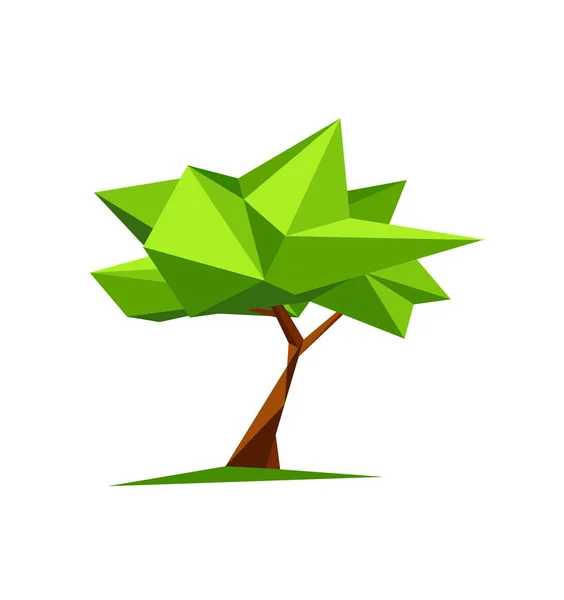 Árvore Poligonal Verão Primavera Pode Ser Usado Como Logotipo Logotipo — Vetor de Stock