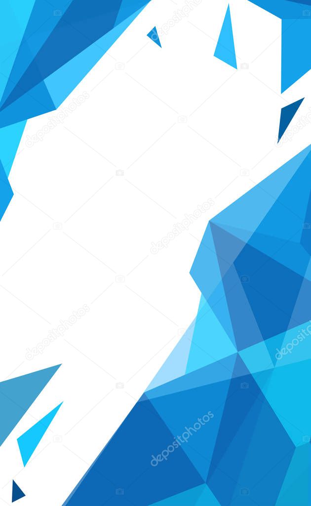 Vector geometric blue polygonal abstract background with triangles. Place for text. Can be used as splash screen for mobile application or smartphone. Vertical layout