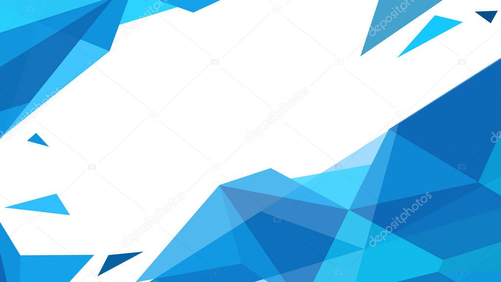 Vector geometric blue polygonal abstract background with triangles. Place for text. Can be used as splash screen for mobile application or smartphone.