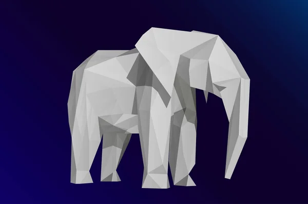 Polygonal Elefant Låg Poly Geometriska Illustration Vector Djur — Stock vektor