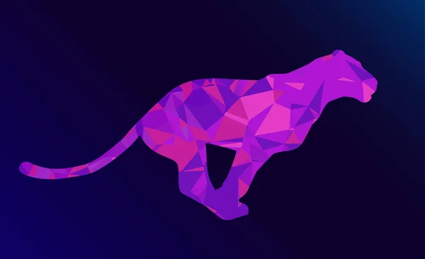 Panther Puma Vild Katt Skylt Med Text Kör Djur Logotyp — Stock vektor