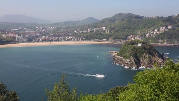 Bahia Concha San Sebastian Basque Country Spanyol — Stok Video