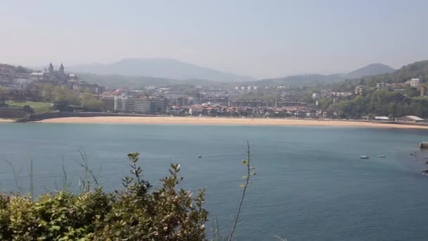 Bahia Concha San Sebastian País Basco Espanha — Vídeo de Stock