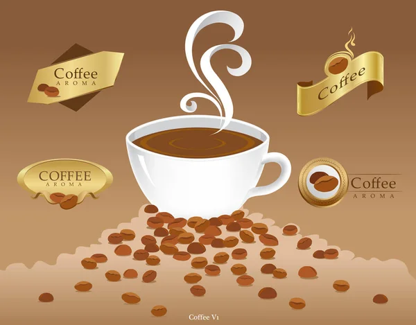 Coffee Background Logo Backgruond — стоковый вектор