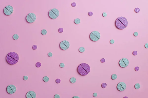 Female oral contraceptive pills on pink background. Women contraceptive hormonal birth control pills. Planning pregnancy concept. Copy space