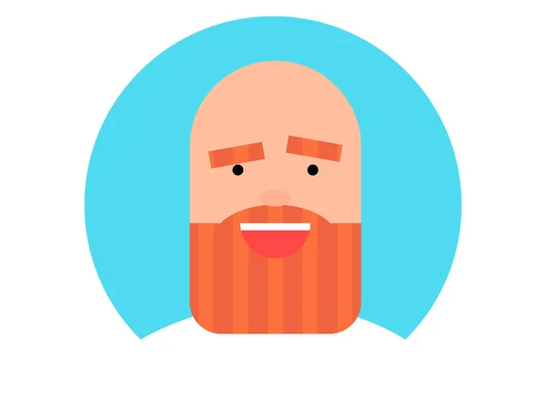 Vettoriale ilustrazione di felice e sorridente barbuto rossa uomo — Vettoriale Stock