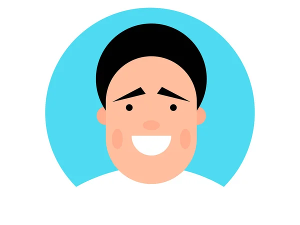 Vektorová ilustrace šťastného a usmívajícího se mladého muže — Stockový vektor
