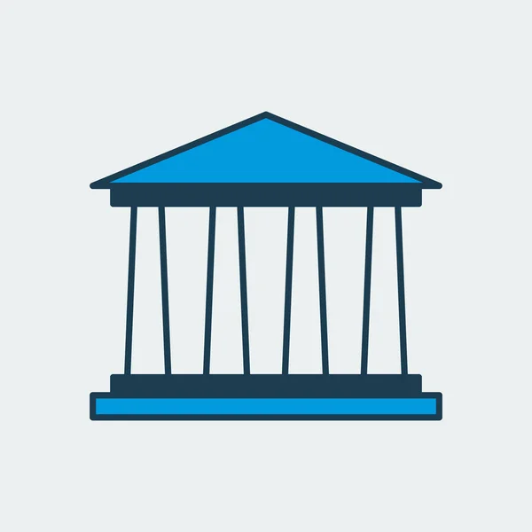 Vector icon of an ancient courthouse. It represents trial, law, court and justice overall — 스톡 벡터