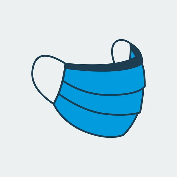 Koruyucu tıbbi maskenin ikonu. Tıbbi koruma, izolasyon, sağlık güvenliği ve virüs karantinası kavramını temsil ediyor. Logo olarak da kullanılabilir.