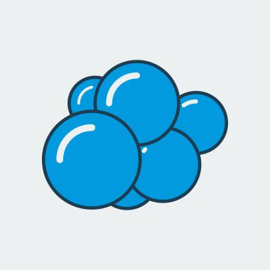 Bölünme sürecindeki birkaç vücut hücresinin renkli ikonu. Hücre bölünmesi kavramını temsil ediyor.